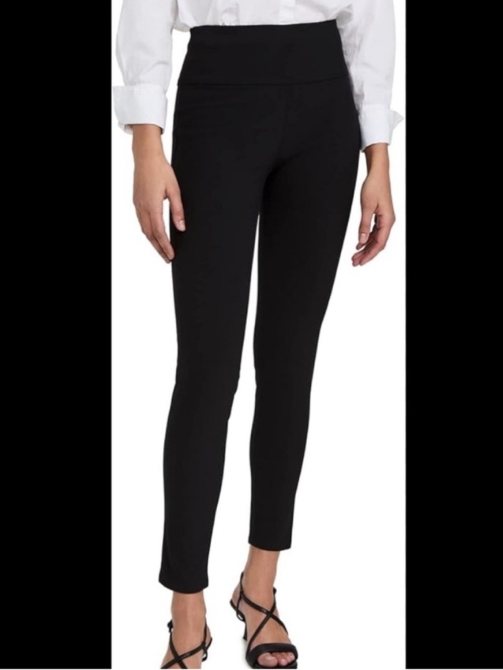 THEORY Yoke Legging Stretch Cotton New Bistretch Black EUC Sz M
